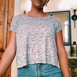 Mudd Gray and White Basic Tee